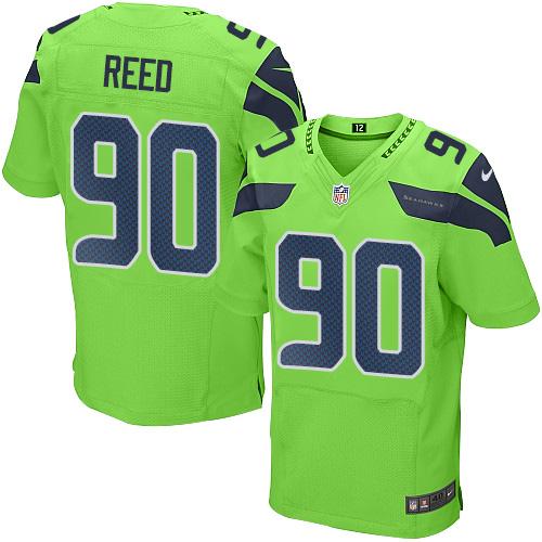 Nike Seahawks #90 Jarran Reed Green Men's Stitched NFL Elite Rush Jersey - Click Image to Close